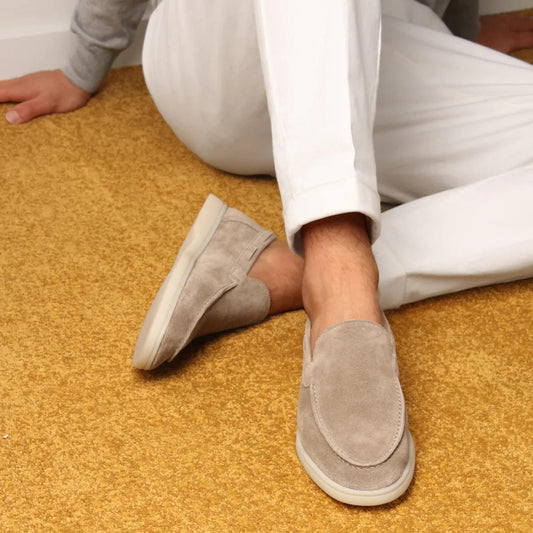 Classic slip-on suede yacht loafers for men | Alden -1