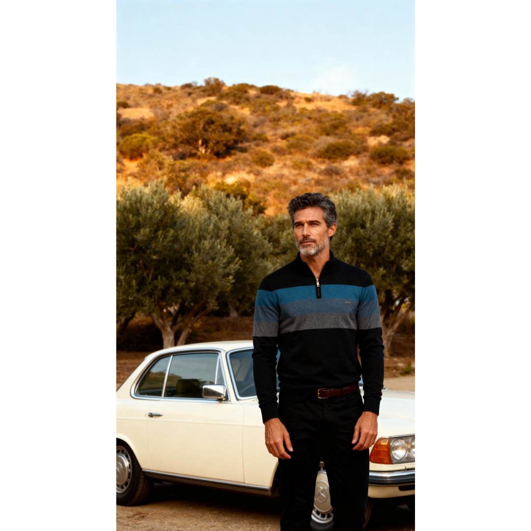 Classic quarter-zip everyday jumper for men | Burk -5