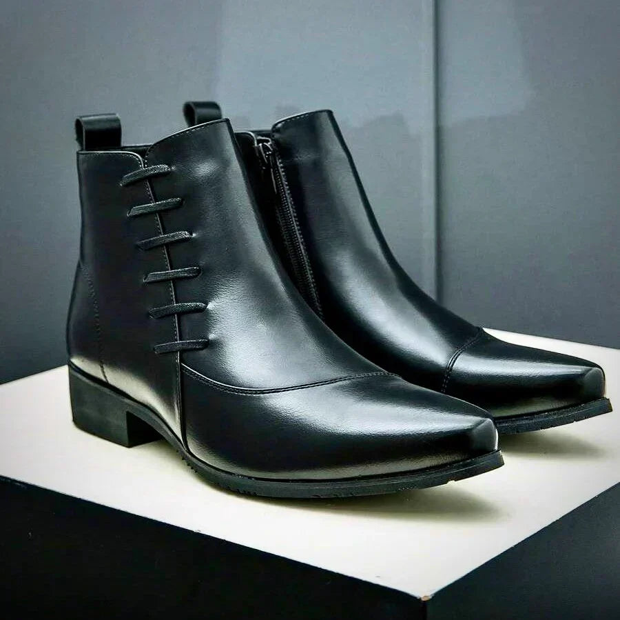 Classic leather everyday dress boots for men | Samuel Thatcher -9