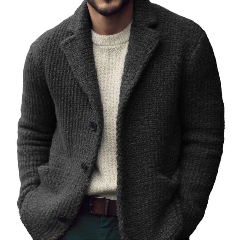 Regular-fit cardigan buttons jacket for men | Derek -2