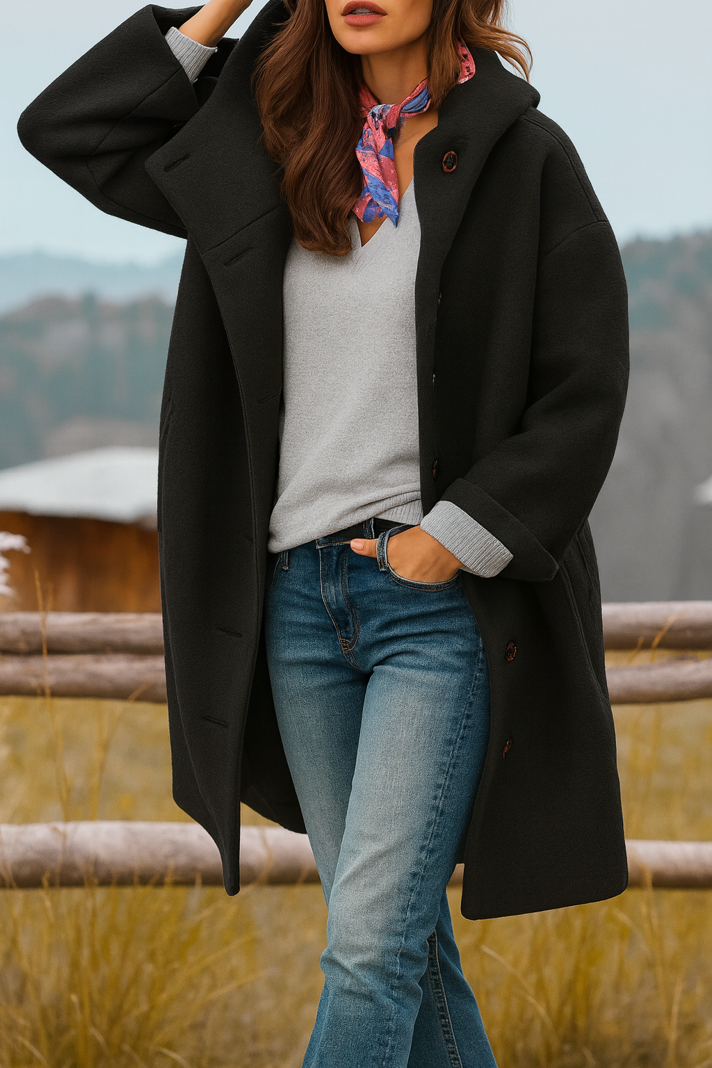 Coat casual elegant for women | Mi-Cuisse -5