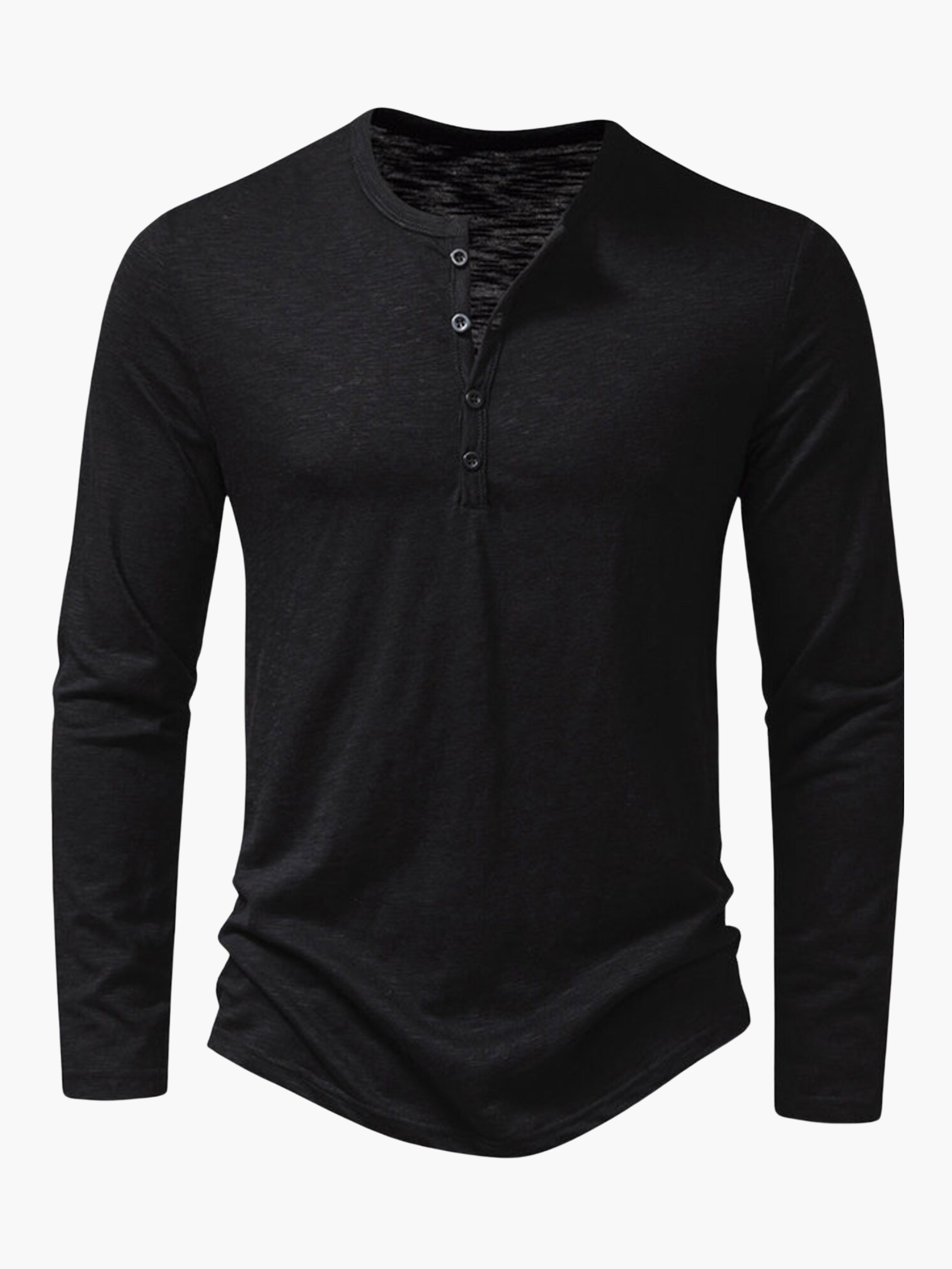 Cotton blend henley long sleeve t-shirt for men -8