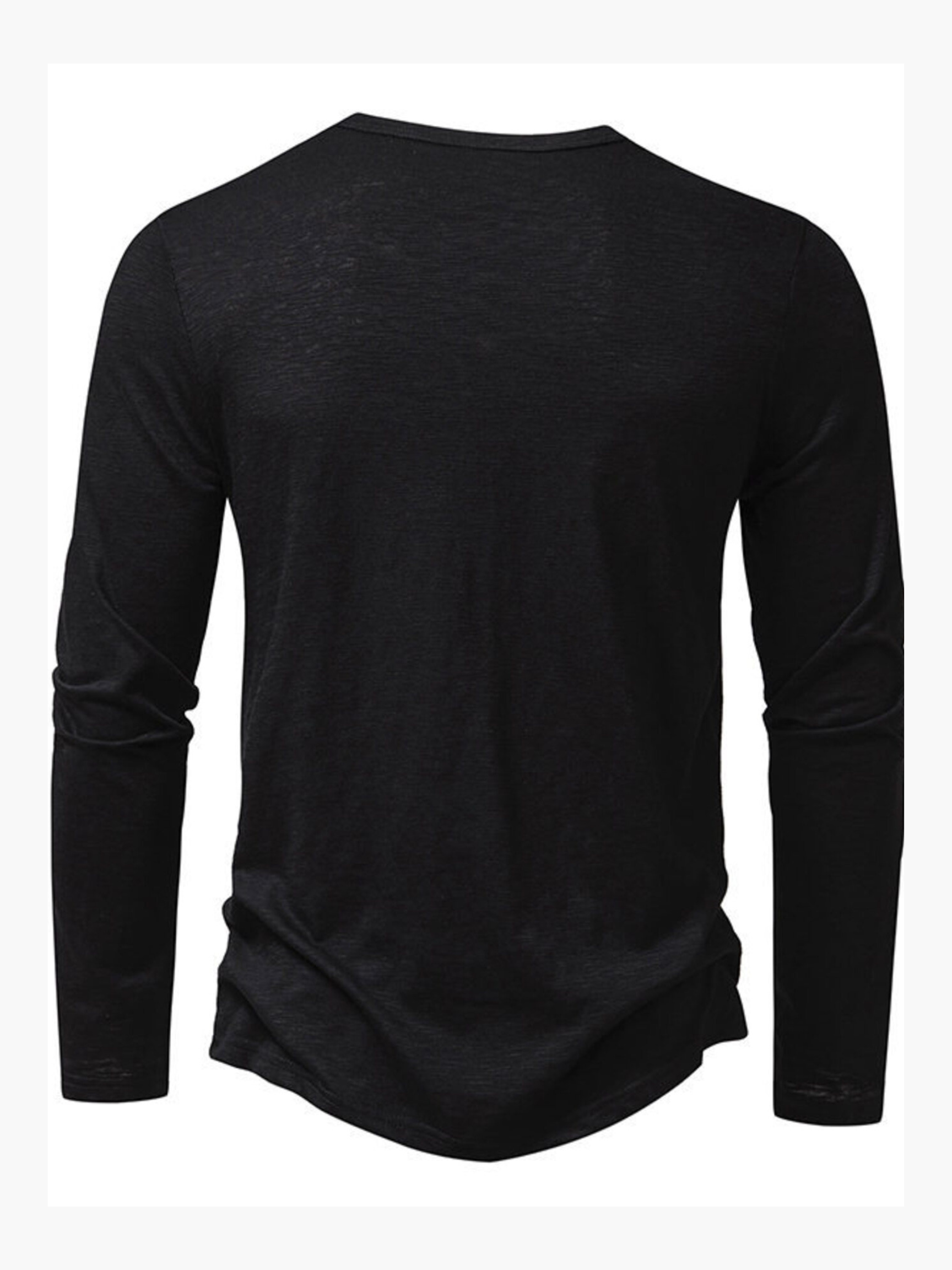 Cotton blend henley long sleeve t-shirt for men -9