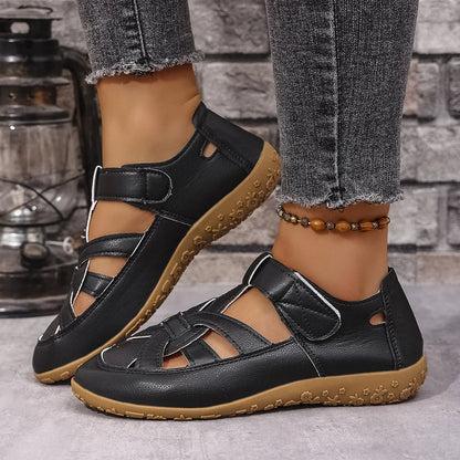 Cutout sandals velcro straps for women -1