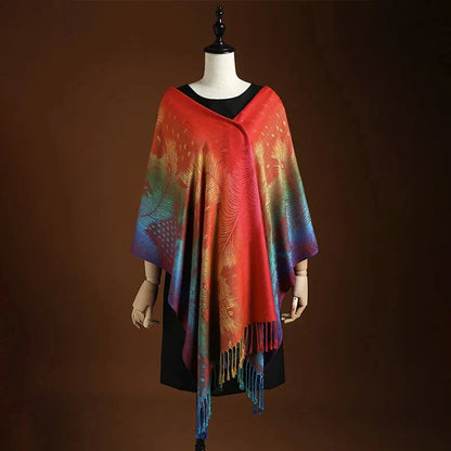 Bohemian gradient cashmere shawl piece for women | Aurora -3