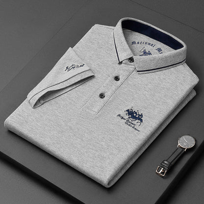 Refined polo shirt with classic button detail for men | Gino