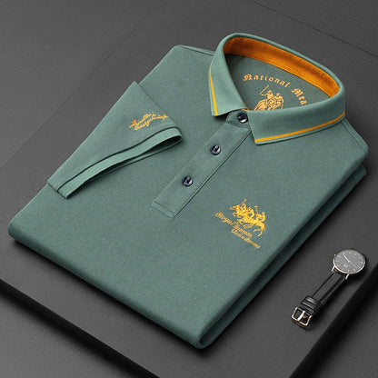 Refined polo shirt with classic button detail for men | Gino