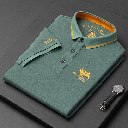 Refined polo shirt with classic button detail for men | Gino