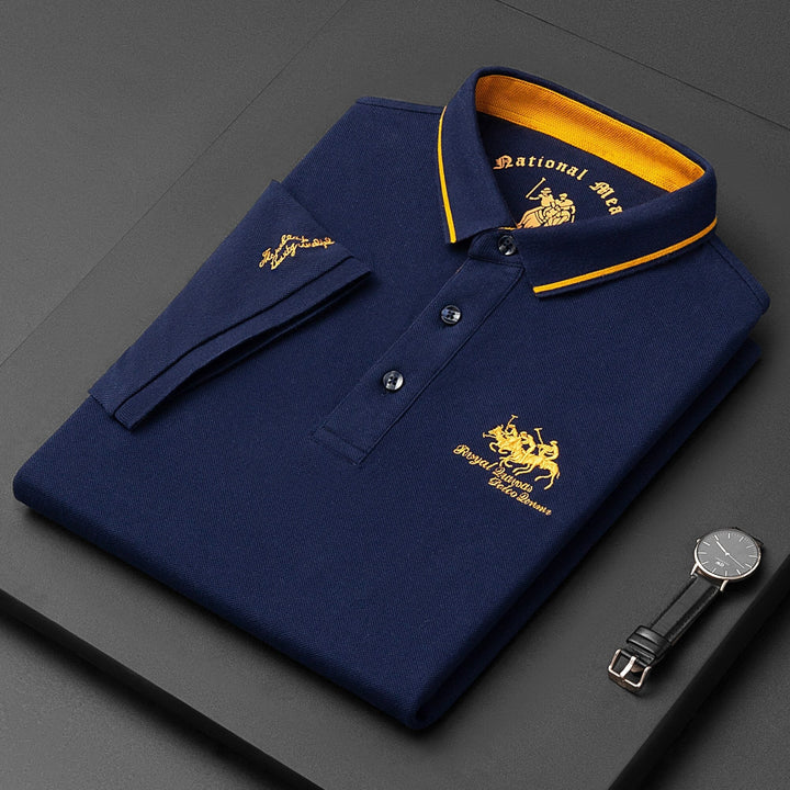 Refined polo shirt with classic button detail for men | Gino