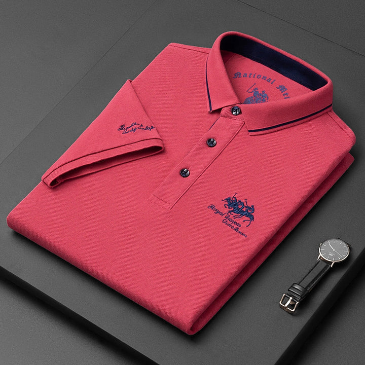 Refined polo shirt with classic button detail for men | Gino