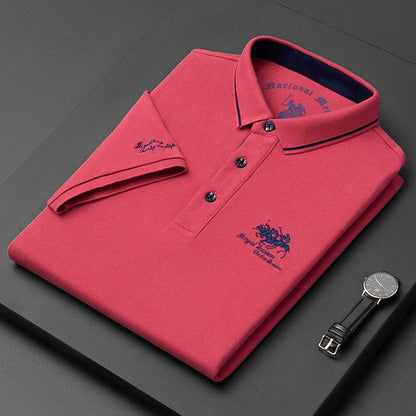 Refined polo shirt with classic button detail for men | Gino
