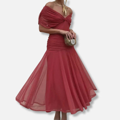 Elegeant V-neck maxi dress for women | Amara -4