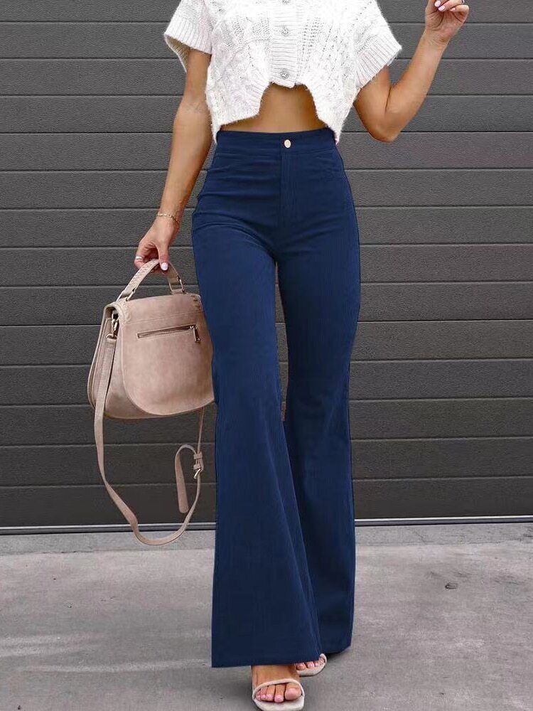Briana flared corduroy trousers for women -10
