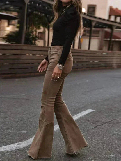Briana flared corduroy trousers for women -13