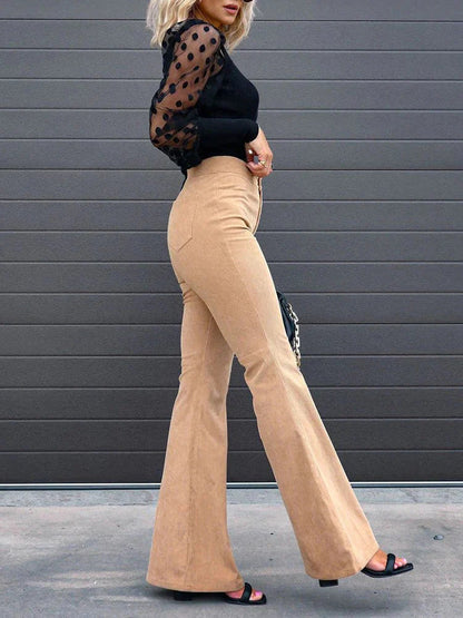 Briana flared corduroy trousers for women -3