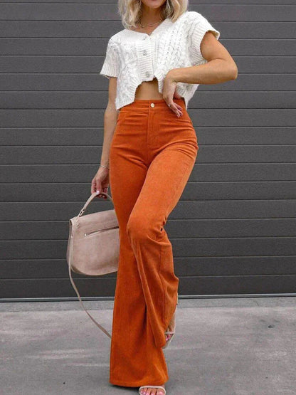 Briana flared corduroy trousers for women -7