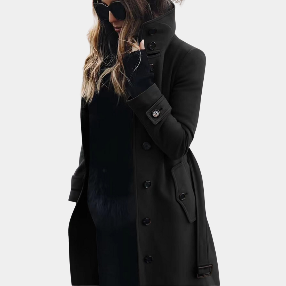 Aurelle Tiphaine long high-collar coat for women