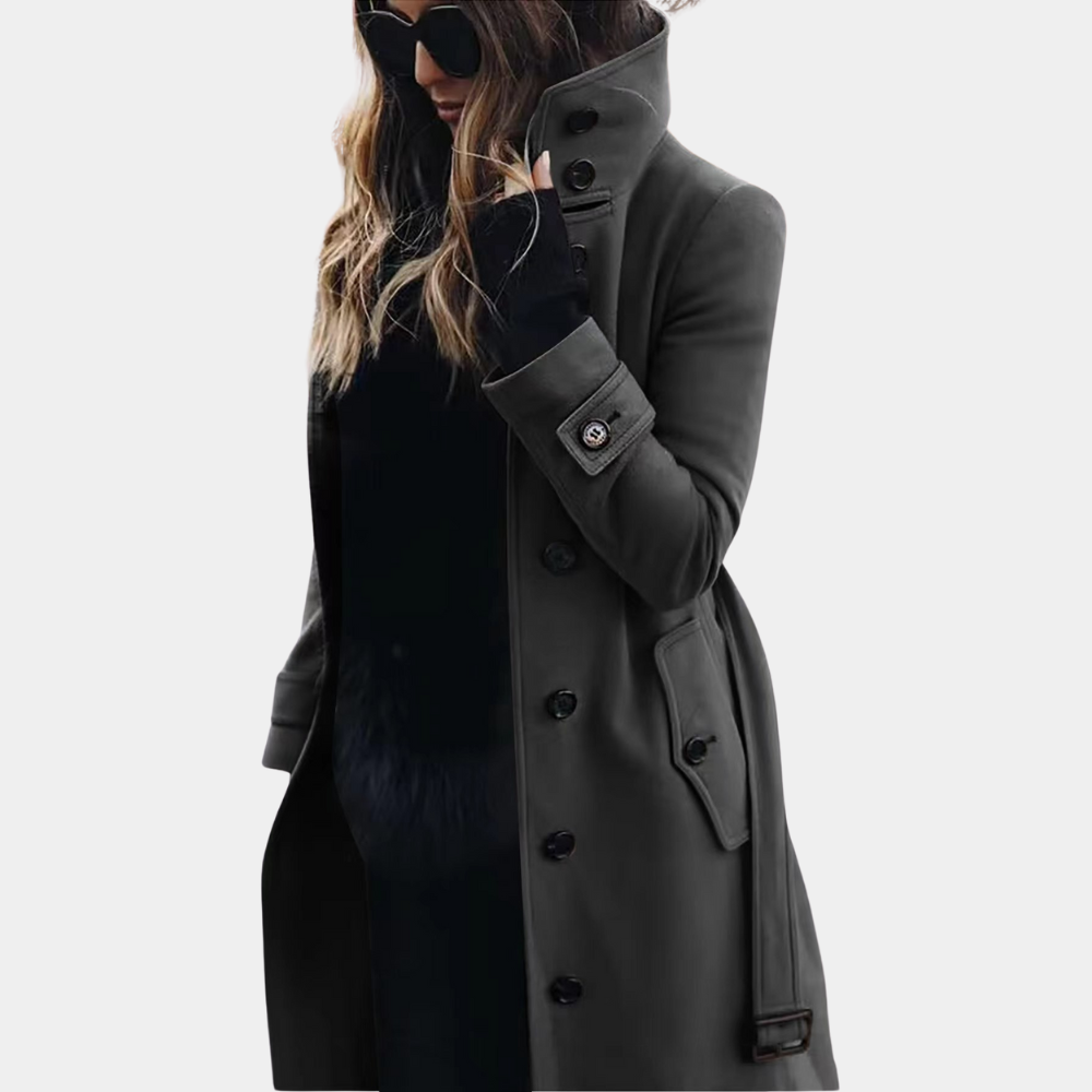 Aurelle Tiphaine long high-collar coat for women
