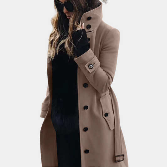 Aurelle Tiphaine long high-collar coat for women