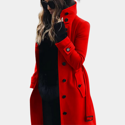 Aurelle Tiphaine long high-collar coat for women