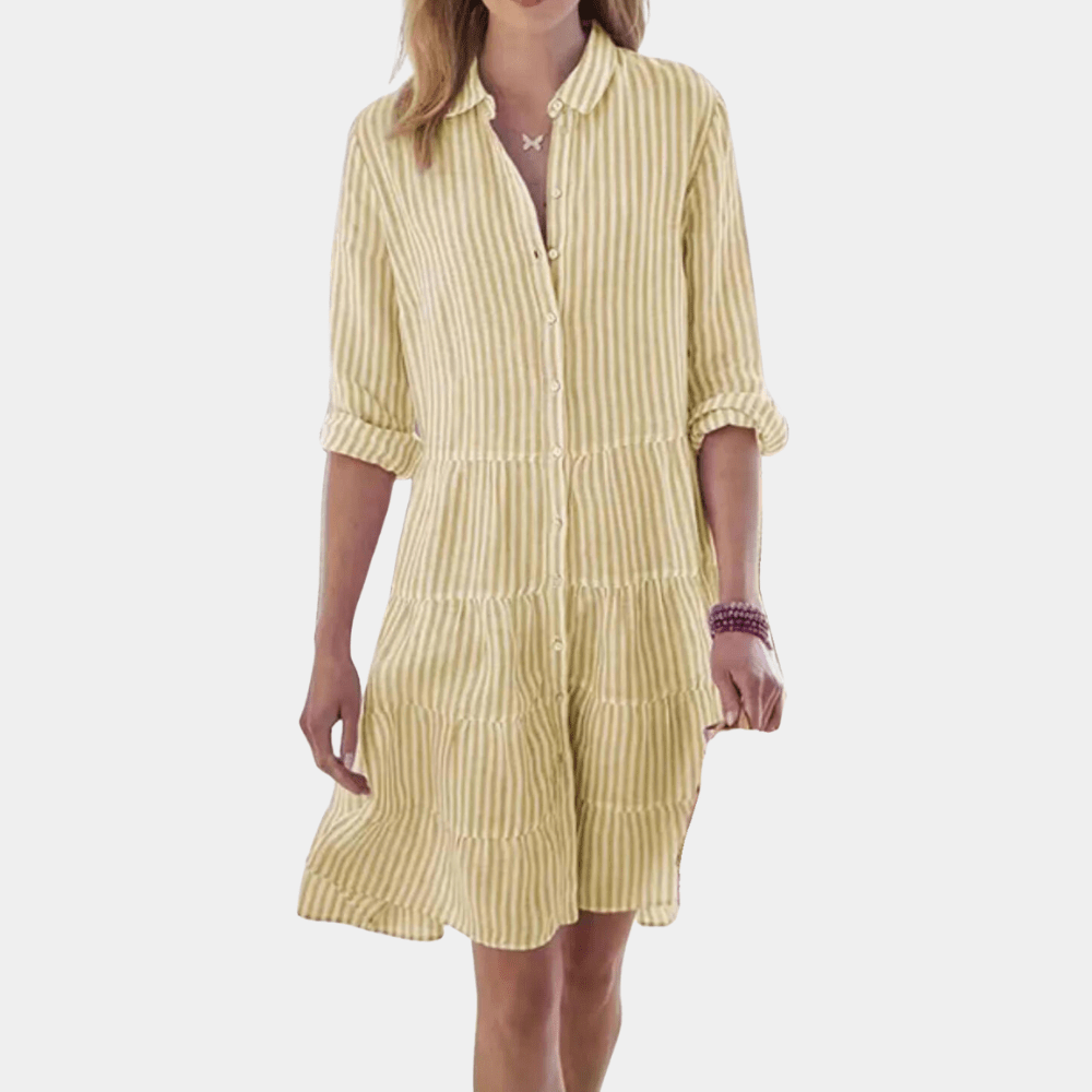 Dress rayures volants lightweight respirante shirt for women | Lisa -5