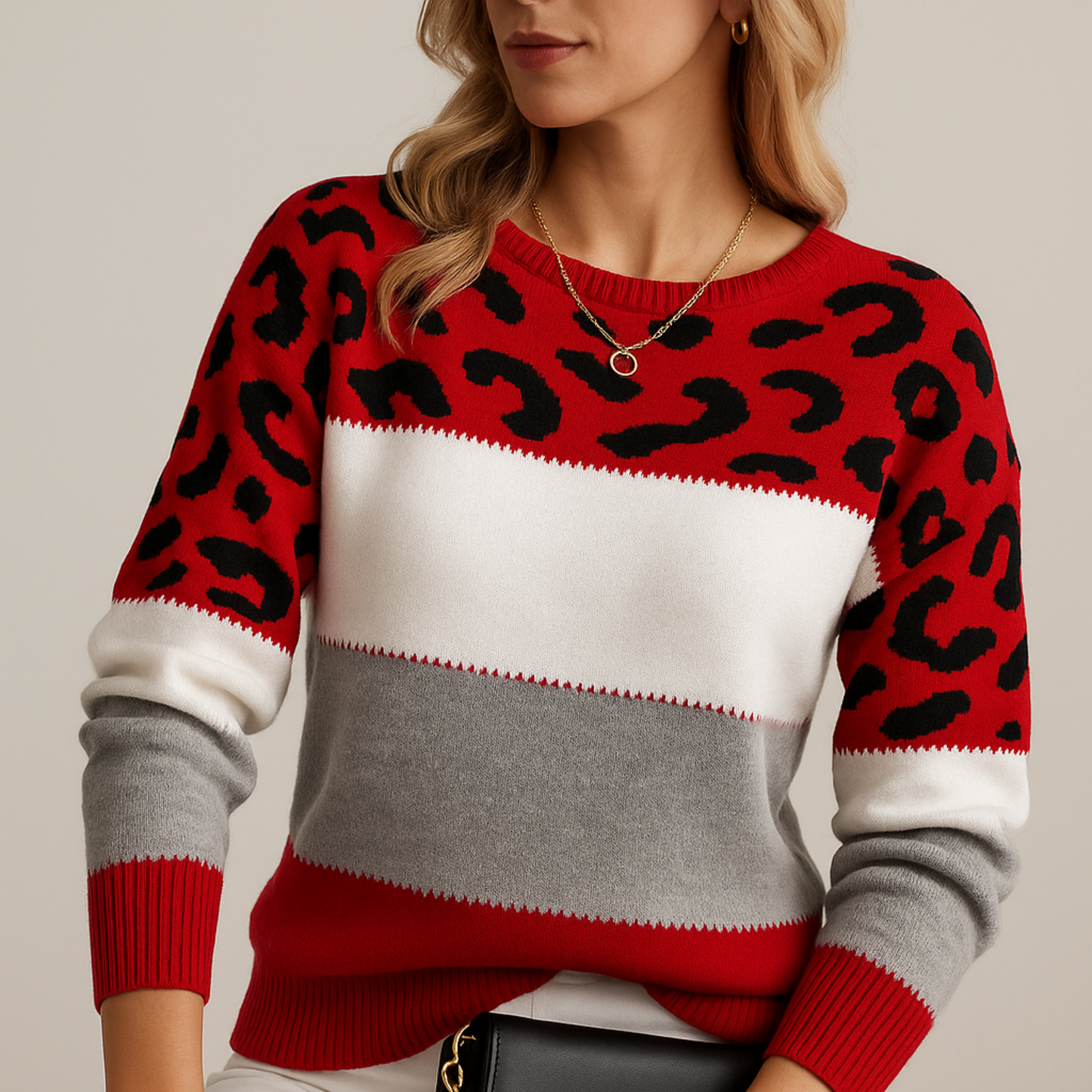 Chic audacieux jumper for women | Motif Léopard -6