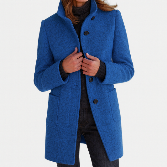 Classic high-collar elegant everyday coat for women | Ava -1
