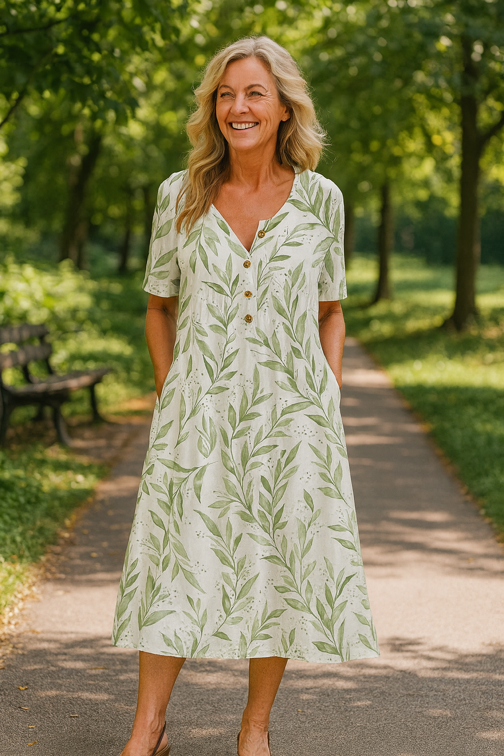 BreezeFlow midi dress for women | Florielle