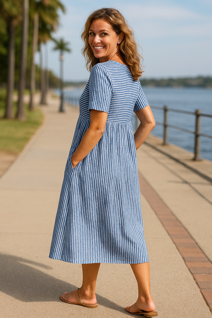 Striped midi dress for women | Louise