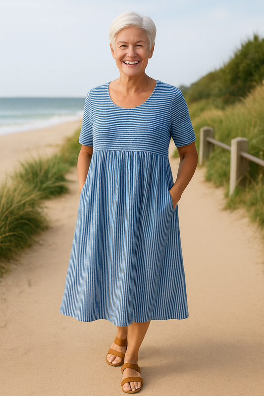 Striped midi dress for women | Louise