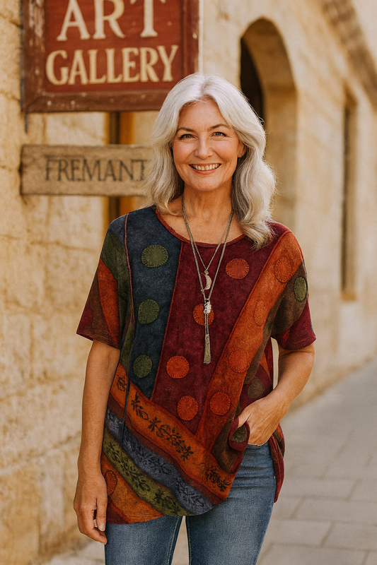 Artistic relaxed top for women | Calla