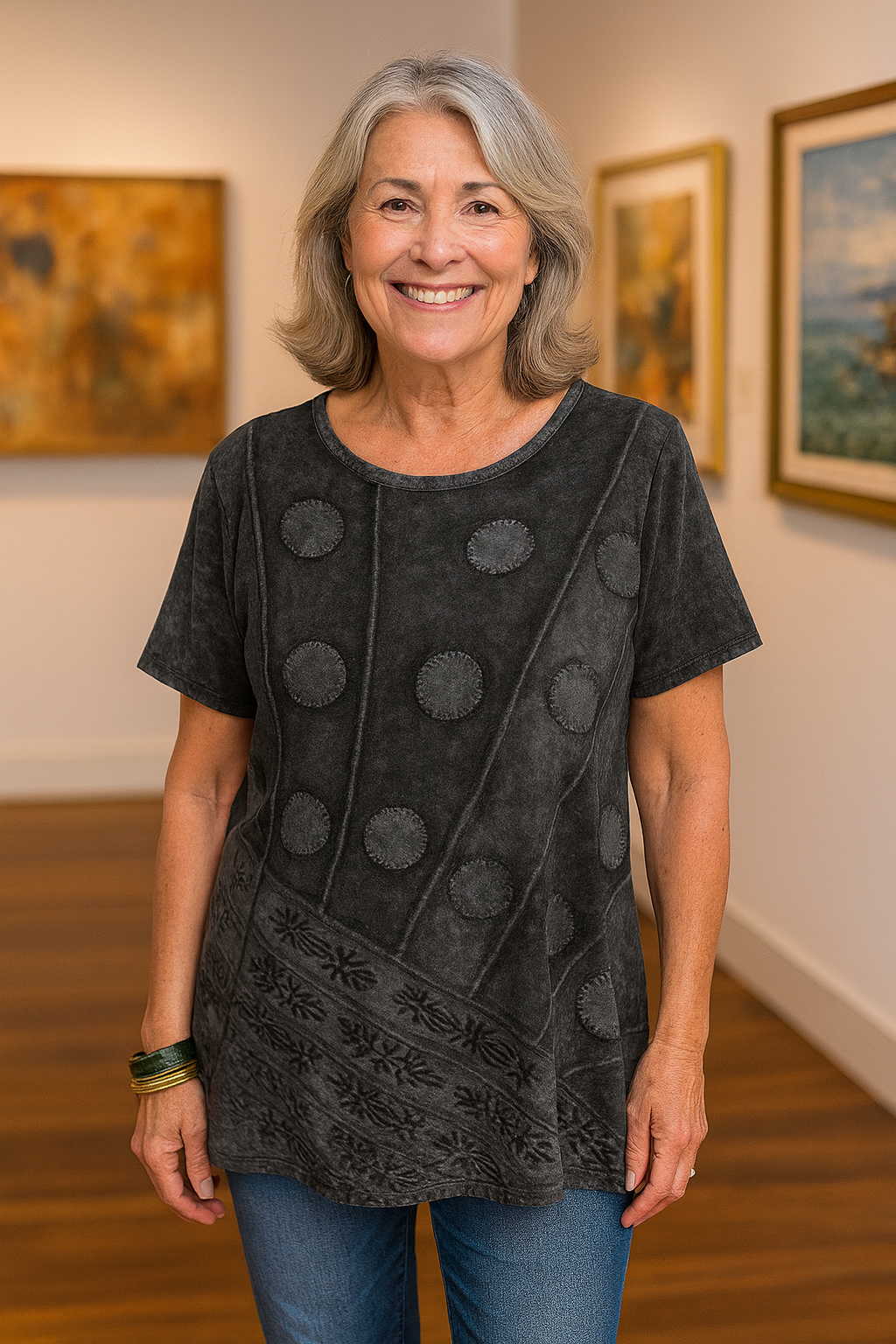 Relaxed artistic flowing everyday top for women | Calla -3