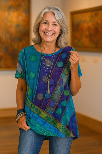 Relaxed artistic flowing everyday top for women | Calla -4