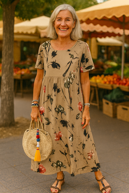 Vintage floral maxi dress for women | Lucie
