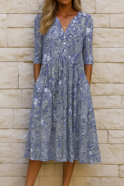 Elegant dress with V-neck for women | Harlow