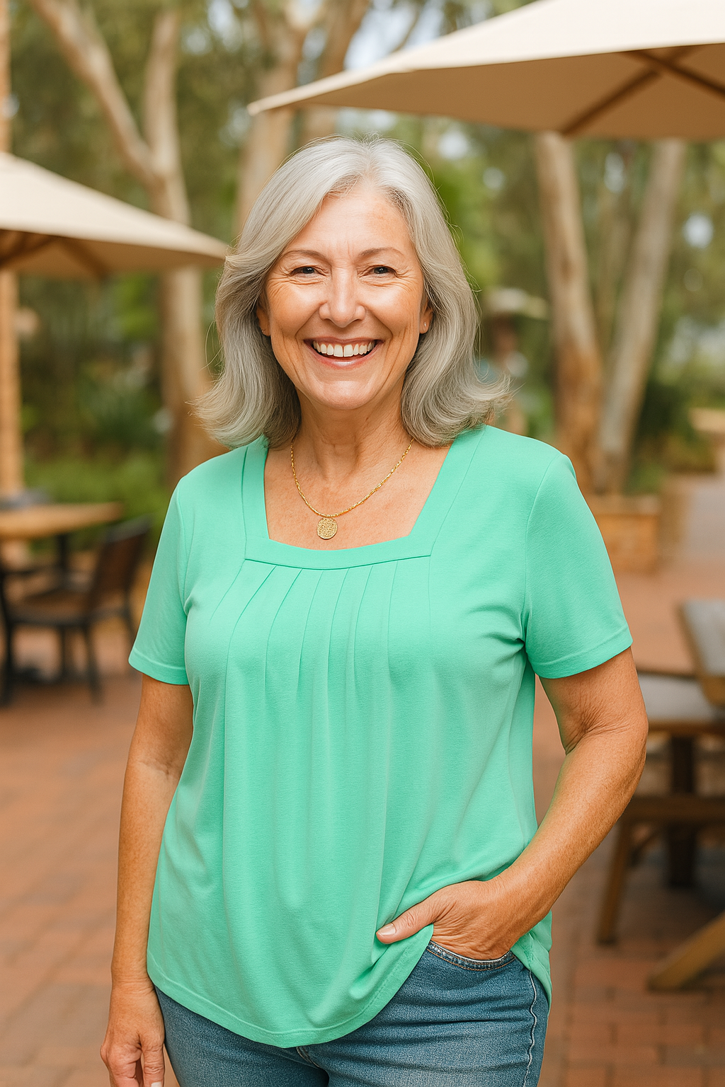 Pleated comfort top for women | Colleen