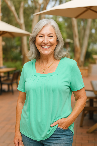 Pleated comfort top for women | Colleen