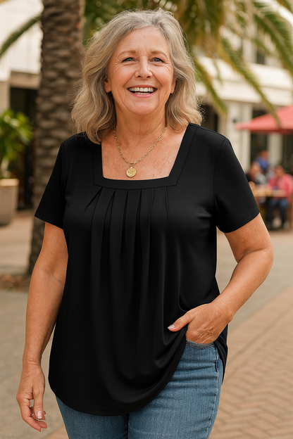 Pleated comfort top for women | Colleen