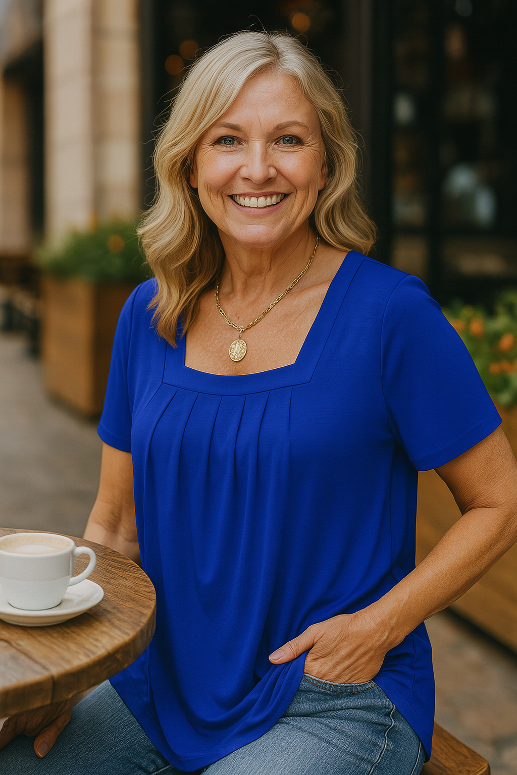 Pleated comfort top for women | Colleen