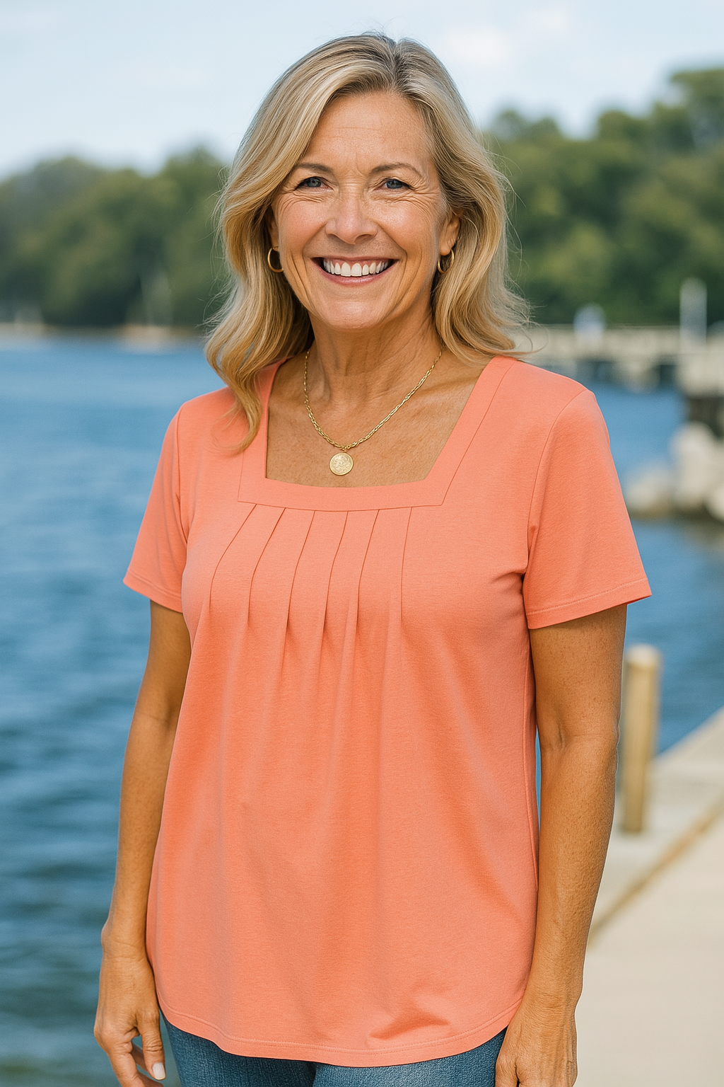 Pleated comfort top for women | Colleen