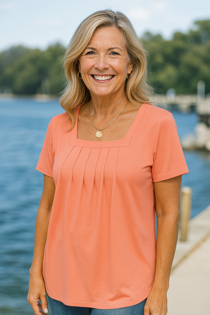 Pleated comfort top for women | Colleen