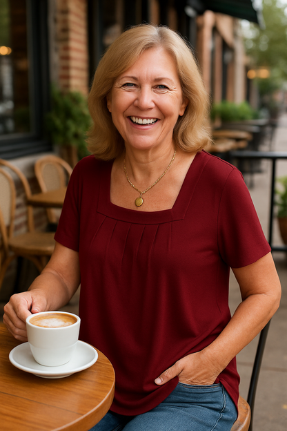 Pleated comfort top for women | Colleen