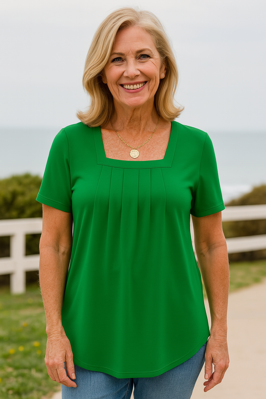 Pleated comfort top for women | Colleen