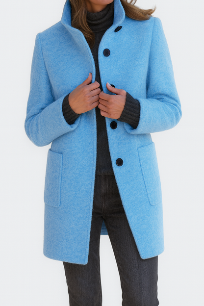 Classic high-collar elegant everyday coat for women | Ava -10