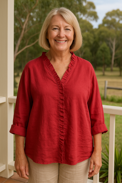 Soft ruffle blouse for women | Maribel