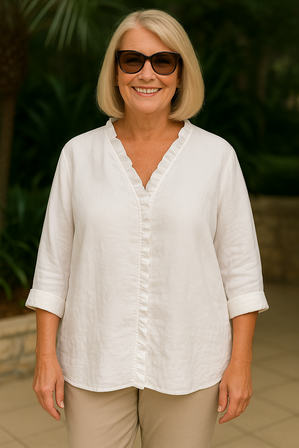 Soft ruffle blouse for women | Maribel