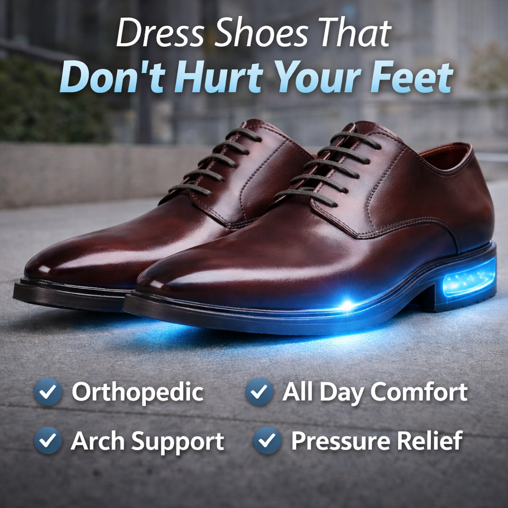 Classic orthopaedic leather oxford dress shoes for men -7