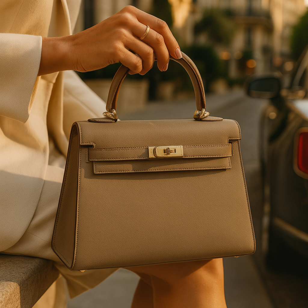 Elegant structured handbag for women | Silken Dawn -3