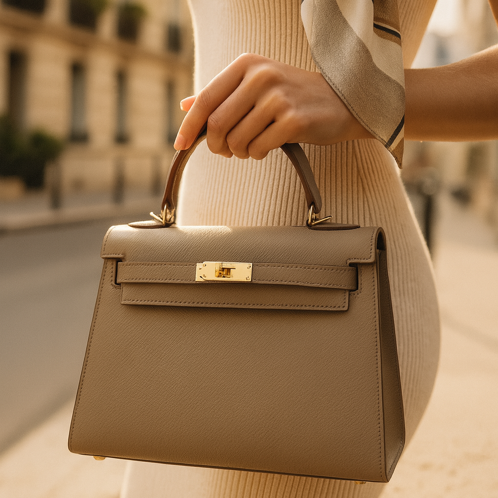 Elegant structured handbag for women | Silken Dawn -4
