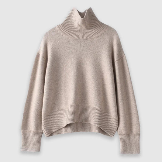 Cosy oversized turtleneck jumper for women | Elise -1